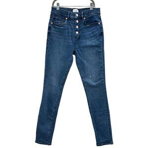 LOFT High Rise Button Fly Skinny Jeans 27
